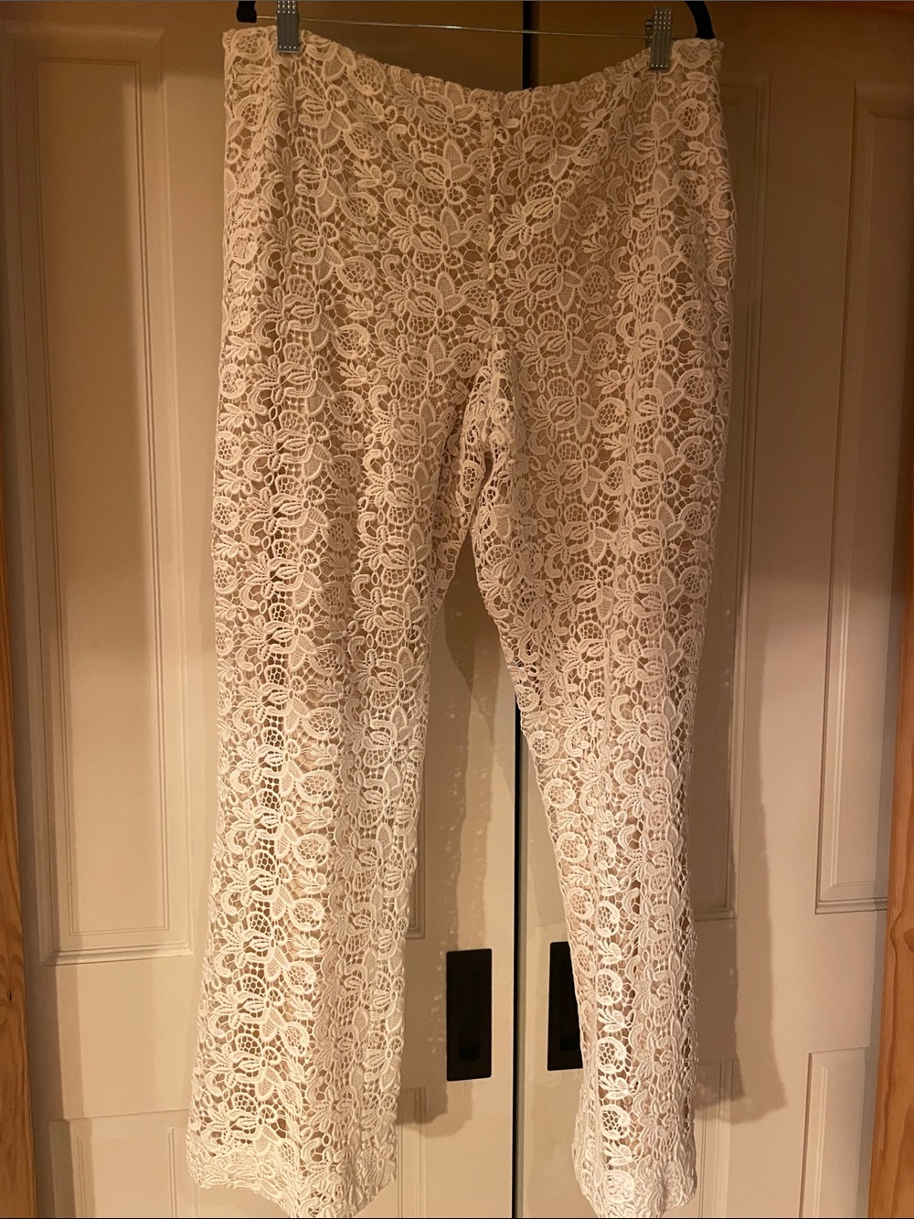 Per Se Cream Lace Straight Leg Pants